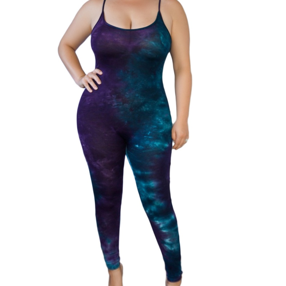 The Galaxy Jumpsuit Blue Purple Tie Dye Jumpsuit